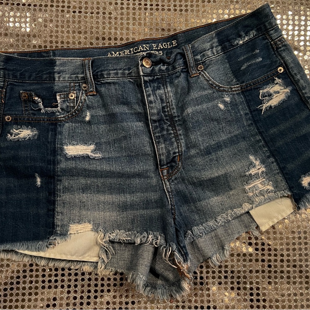American Eagle Outfitters Blue Jean Shorts Vintage Distressed